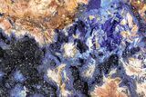 Druzy Azurite Crystals on Bladed Barite - Morocco #217785-1